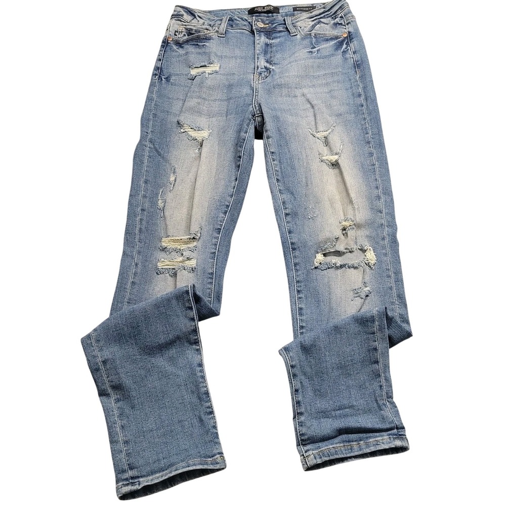 Judy Blue Los Angeles Boyfriend Distressed Jeans Light Wash Size 5/27 Denim